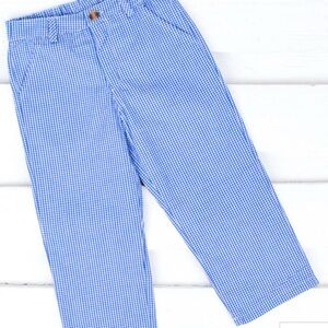 Classic Whimsy: NWT Royal Blue Gingham Boys Pants 
Size 12